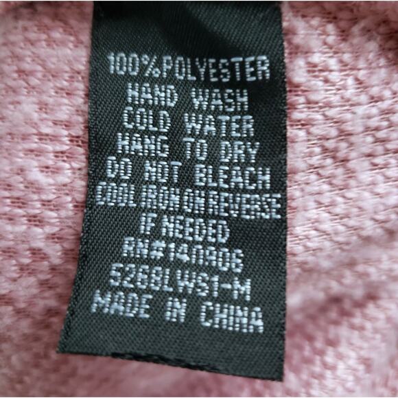 Knapp Studio Fleece Jacket Women M Pink Mock Neck Fuzzy Quarter Zip Pullover NEW - Picture 9 of 9